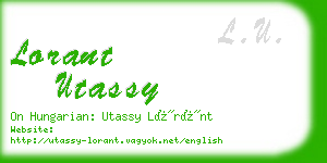 lorant utassy business card